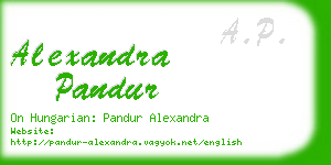 alexandra pandur business card
